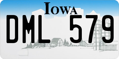 IA license plate DML579