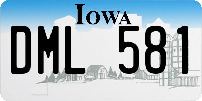 IA license plate DML581