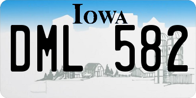IA license plate DML582