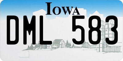 IA license plate DML583