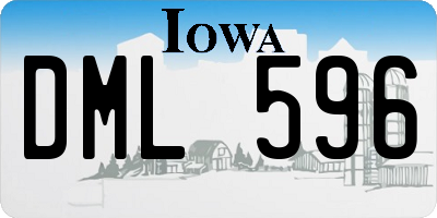 IA license plate DML596