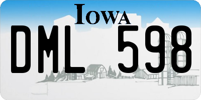 IA license plate DML598