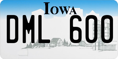IA license plate DML600