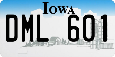 IA license plate DML601