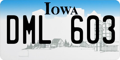 IA license plate DML603