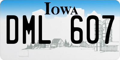 IA license plate DML607