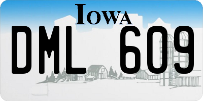 IA license plate DML609