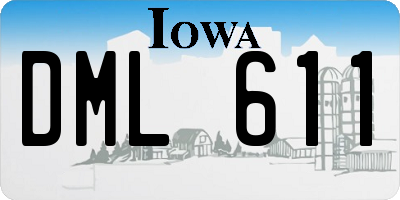 IA license plate DML611