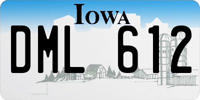 IA license plate DML612