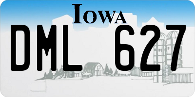 IA license plate DML627