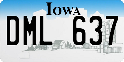 IA license plate DML637