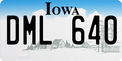 IA license plate DML640