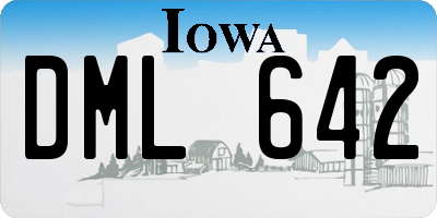 IA license plate DML642