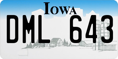 IA license plate DML643