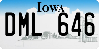 IA license plate DML646