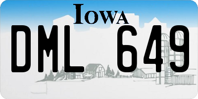 IA license plate DML649