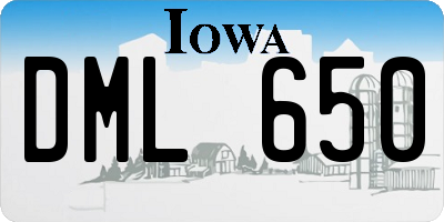 IA license plate DML650
