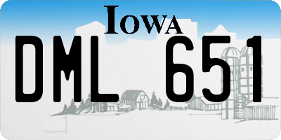 IA license plate DML651