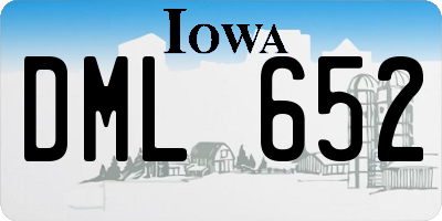 IA license plate DML652