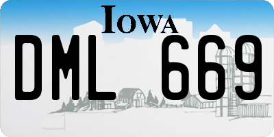 IA license plate DML669