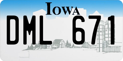 IA license plate DML671
