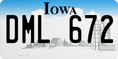 IA license plate DML672