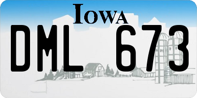 IA license plate DML673