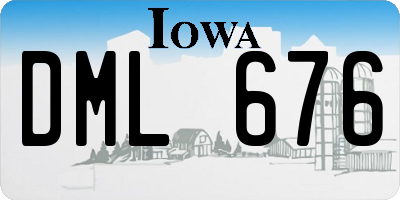 IA license plate DML676