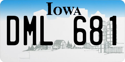 IA license plate DML681