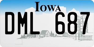 IA license plate DML687