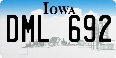 IA license plate DML692