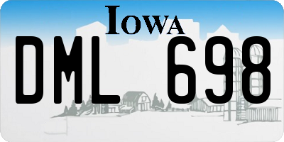 IA license plate DML698