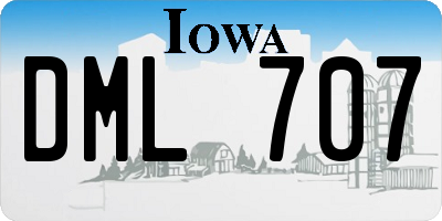 IA license plate DML707