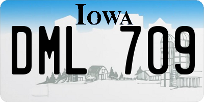 IA license plate DML709