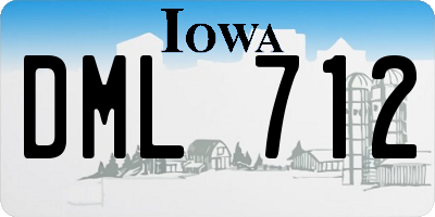 IA license plate DML712