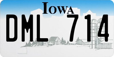IA license plate DML714