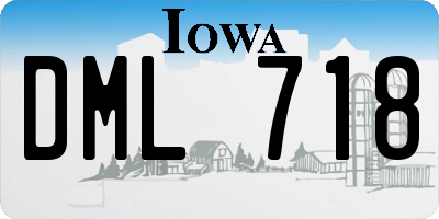 IA license plate DML718