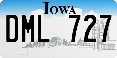 IA license plate DML727