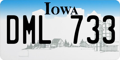 IA license plate DML733