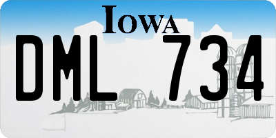 IA license plate DML734