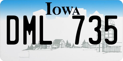 IA license plate DML735
