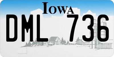 IA license plate DML736