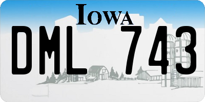 IA license plate DML743