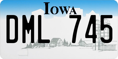 IA license plate DML745