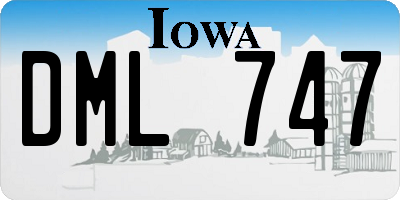 IA license plate DML747
