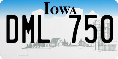 IA license plate DML750