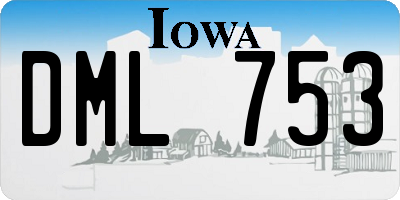 IA license plate DML753