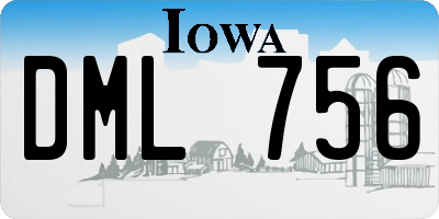 IA license plate DML756