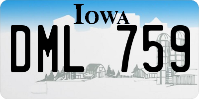 IA license plate DML759