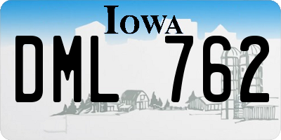 IA license plate DML762